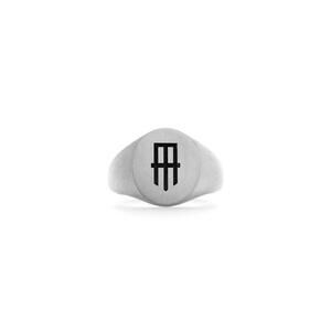NEW MISSION ATELIER women's wingtip oval signet ring in silver